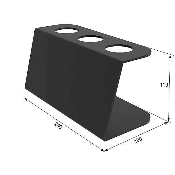 Підставка EKOSTAR під 3 вафельних ріжка. Чорний акрил 3 мм. Київ
