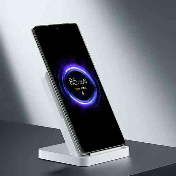 Бездротова зарядка Xiaomi 50W Pro MDY-14-EN, вертикальна підставка з охолодженням (біла) Миколаїв
