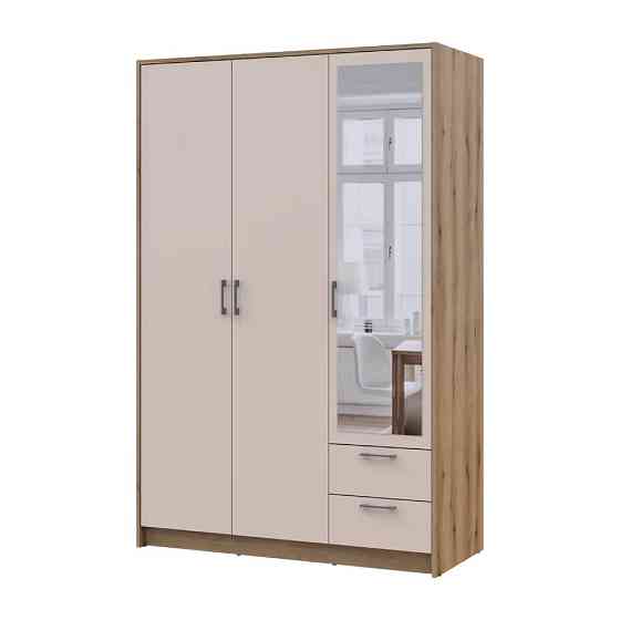 Шафа для одягу Doros Ронді з дзеркалом Дуб Артизан/Кашемір 3ДСП 121х52х195 DRS-011673 (80737817) Львів