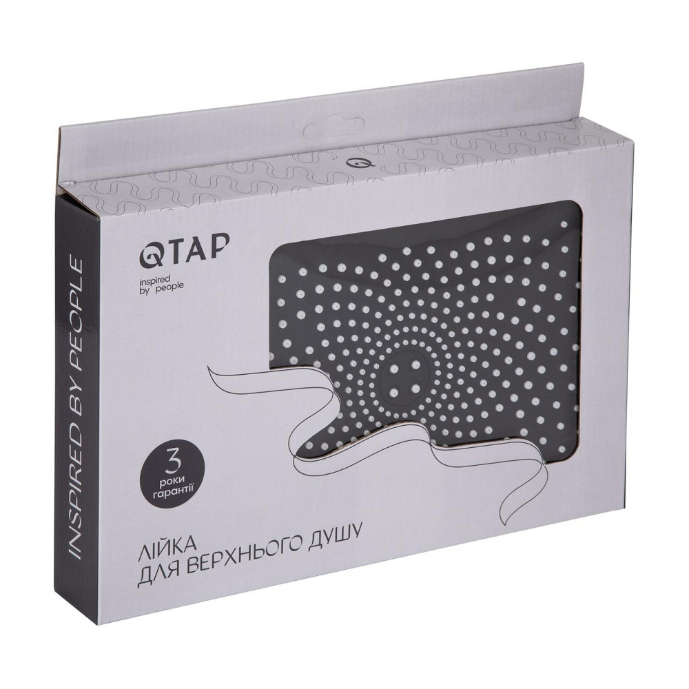Лійка для верхнього душу Qtap Hlavova 260x180 мм прямокутна QTHLA107CRM45784 Chrome/Black Київ - фото 10