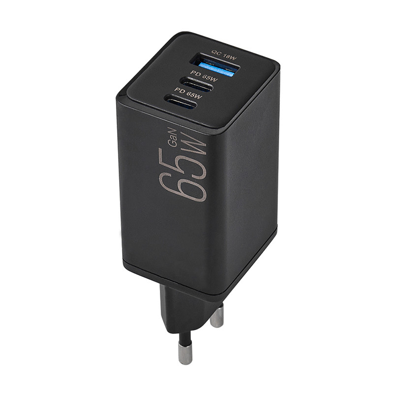 Мережевий зарядний пристрій Brevia ePowerGaN PD65W 2xUSB-C+USB-A чорний Львів - фото 3