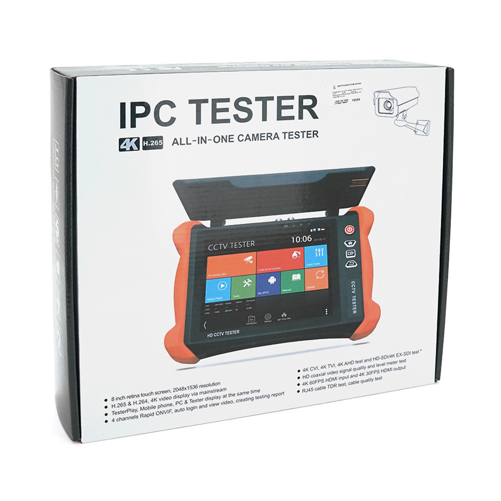 Тестер для камер відеоспостереження X9-MOVTADHS CCTV, з 8″ сенсорним дисплеєм SDI, TVI, AHD, CVI, Multimeter, TDR, OPM, VFL, POE, Київ - фото 2