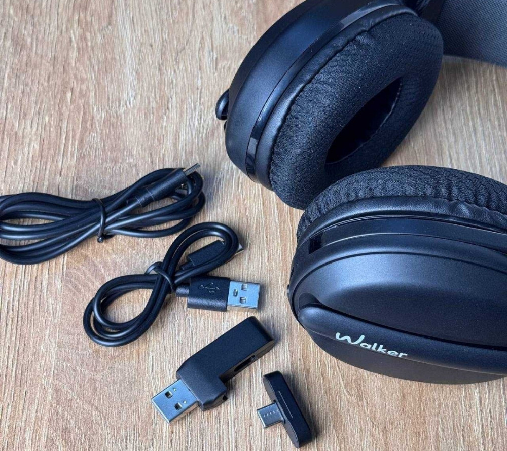 Игровые Bluetooth наушники WALKER WBT-83 Black с микрофоном. Харьков - изображение 2