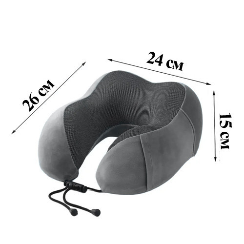 Дорожный набор для сна 3в1 с ортопедической подушкой Memory Foam, маской для глаз и берушами, чехол Киев - изображение 5