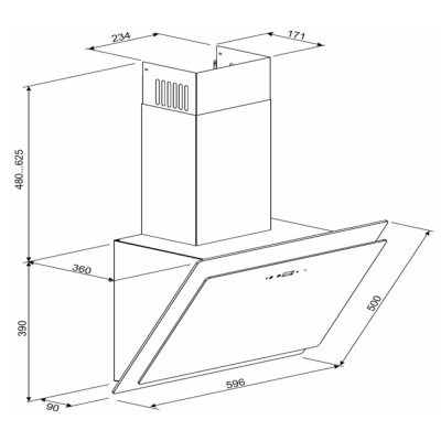 Вытяжка кухонная GRANADO Vivares 1614-1200 black glass (GCH336411) Винница - изображение 7