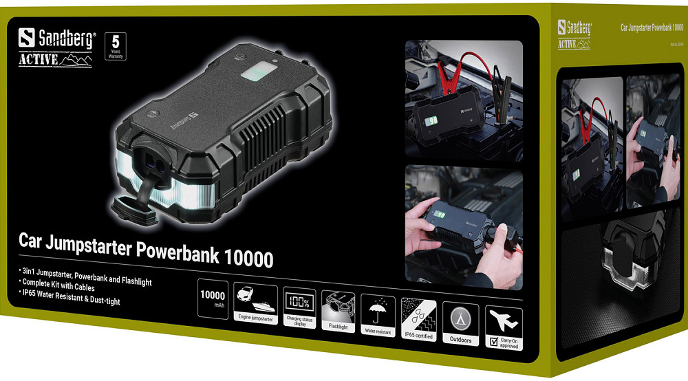 Автомобільний Jump Starter 10000mAh 18W USB-C,USB-A, ліхтар 2W Sandberg Винница - изображение 6