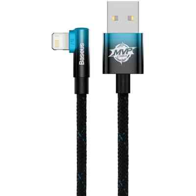 Дата кабель USB 2.0 AM to Lightning 2.0m 2.4A 90° corner black/blue Baseus (CAVP000121) Вінниця