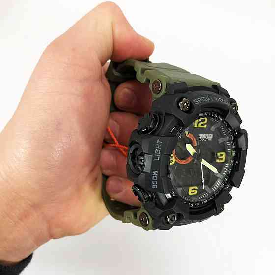 Найкращий тактичний годинник SKMEI 1520AG ARMY GREEN, Годинники військові з WL-850 офіційною гарантією Київ