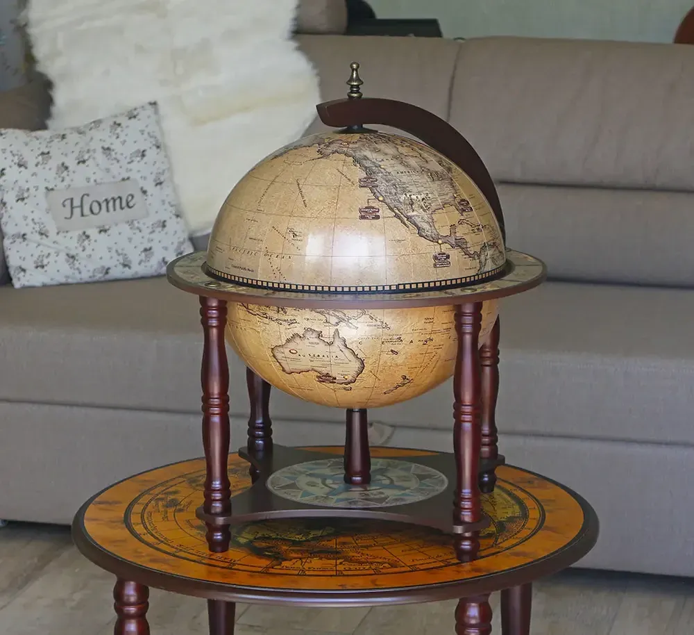 Глобус бар настольный Зодиак на 4 ножках кремовая сфера 33 см Гранд Презент mastersem Киев - изображение 3