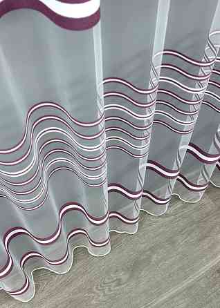 Тюль фатин полосы Цвет сливовый с белым 1775т Киев