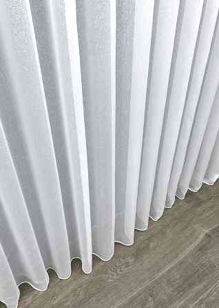 Тюль преміум сітка льон дощик “Linea” колір білий 1965т Київ