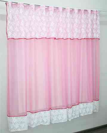 Кухонная занавесь (270х170см) цвет розовый с белым 00к 59-554 Киев