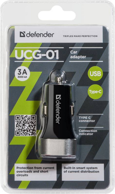 Автозарядка 2xUSB 27W (USB-C + USB-A) UCG-01 5V/5.4A Defender Винница - изображение 2