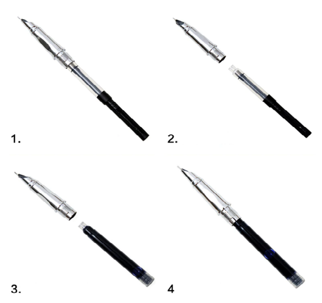 Картриджі змінні для пір'яних ручок сині 15 шт Київ - фото 3