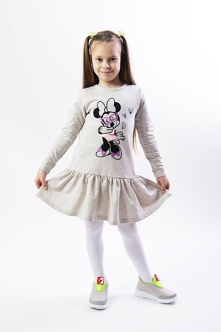 Платье для девочек, розовое, жёлтое, серый меланж Крохатушка одяг Киев - изображение 5