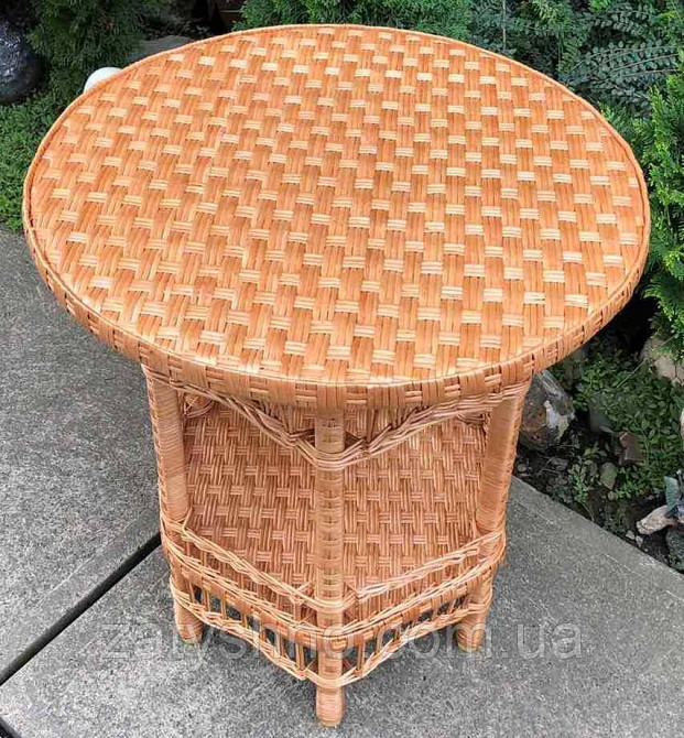 Стіл високий з лози з полицею Київ - фото 4