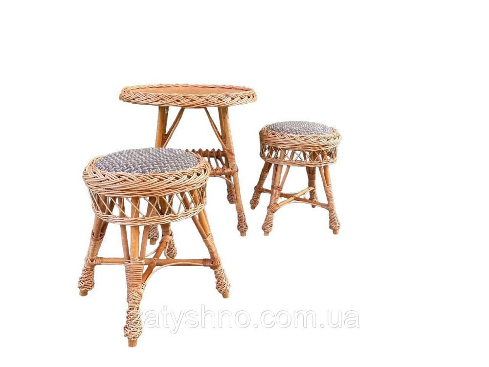 Комплект дачних плетених меблів з табуретками Київ - фото 5