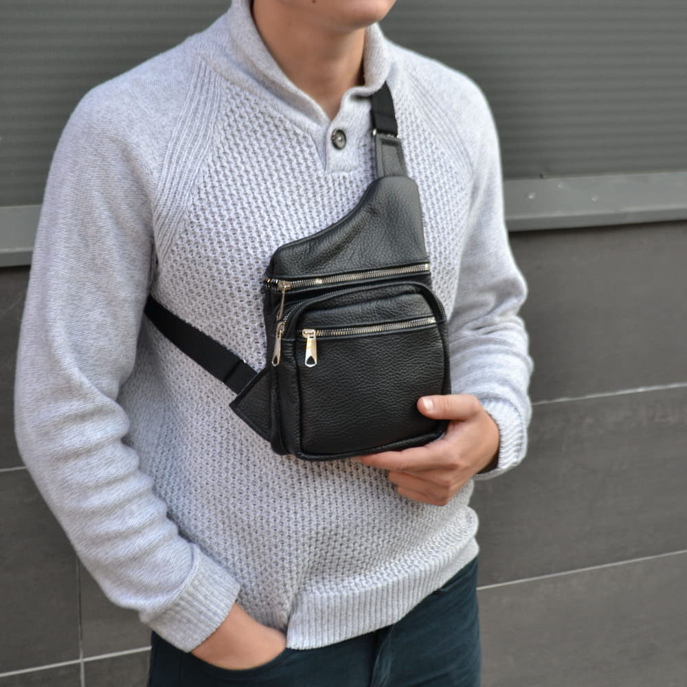 Сумка крос-боді середньої жорсткості, Сумка крос-боді гладка для активного способу життя DZ-47 Івано-Франківськ - фото 7