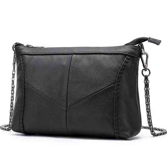 Сумка женская кожаная на одно отделение Vintage 20051 Черная Киев