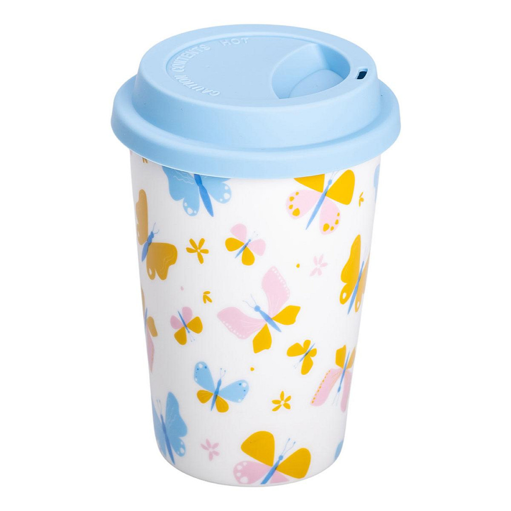 Фарфоровий стакан з силіконовою кришкою 420 мл Білий Київ - фото 2