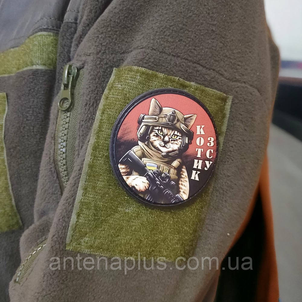 Котик ЗСУ червоно-чорний шеврон / патч Київ - фото 3