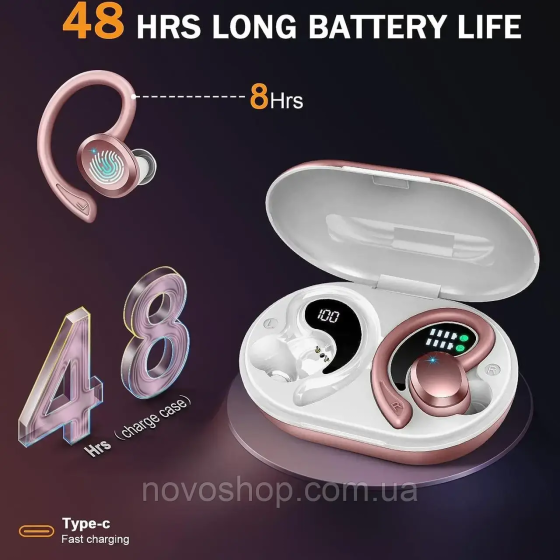 Уценка Беспроводные наушники Rulefiss Q38 Bluetooth 5.3 Hi-Fi TWS с HD-микрофоном, IP7, 48 часов автономной работы Киев