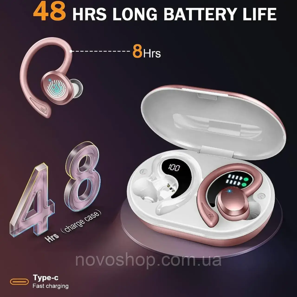 Уценка Беспроводные наушники Rulefiss Q38 Bluetooth 5.3 Hi-Fi TWS с HD-микрофоном, IP7, 48 часов автономной работы Киев - изображение 5