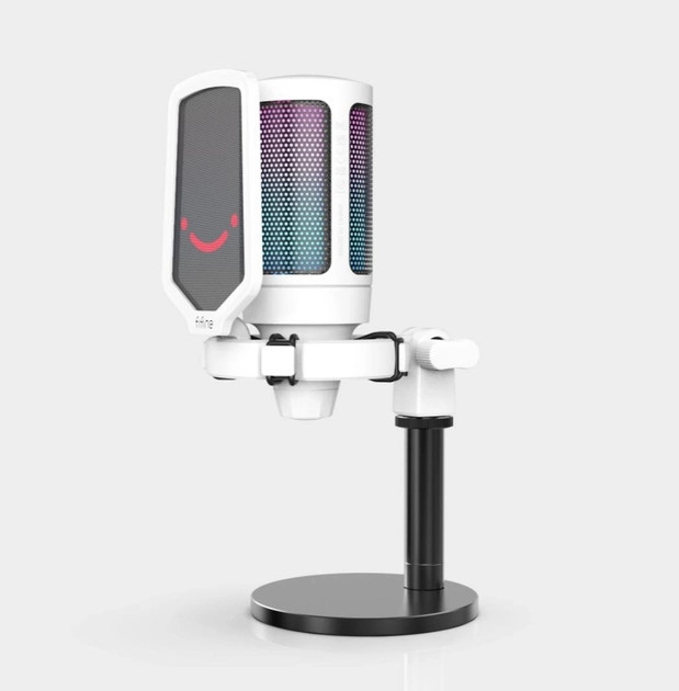 Мікрофон конденсаторний ігровий з поп-фільтром білий Fifine A6W RGB Ampligame Київ - фото 6