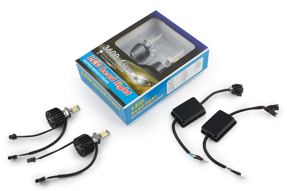 Лампи діодні автомобільні H3 (пара) (два кристали, примус. охолодження) (аналог ксенону) Мукачево - фото 1