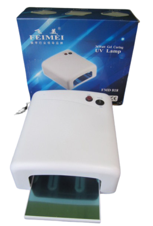УФ лампа 36 Вт для нарощування нігтів Simei-Femei з таймером усередині лист металу, професійна Київ