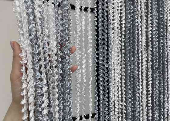 Шторы-нити спираль с люрексом Белый с серым 300х300см 1 шт (61-052) Киев