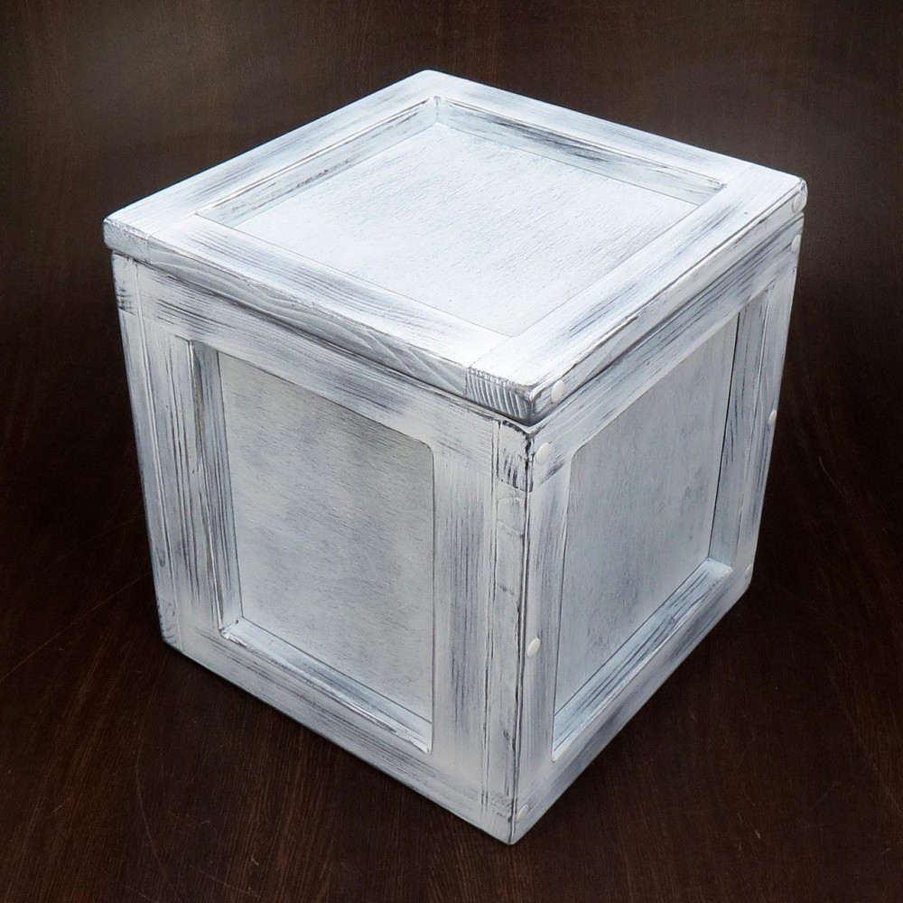 Інтер'єрний декоративний ящик "Аківа 35х35х40" шеббі Миколаїв - фото 1