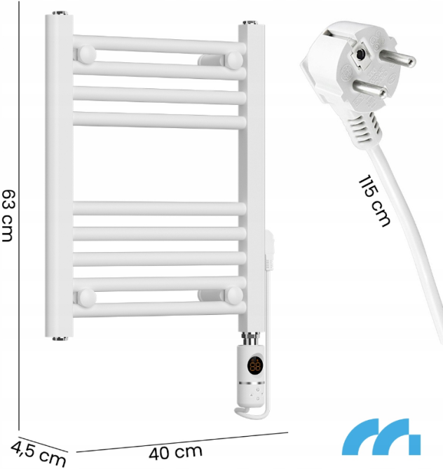 Полотенцесушитель электрический с термостатом Maltec 300Вт (Польша) Киев - изображение 2