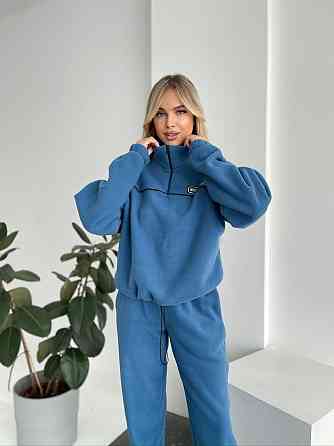 Женский флисовый женский костюм-оверсайз турецкий флис Джинс, 42/44 Одесса