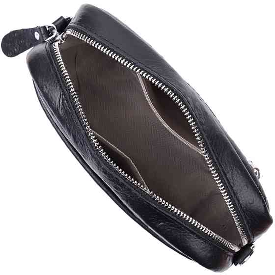 Фактурна сумка для жінок з натуральної шкіри Чорна (Vintage) Київ