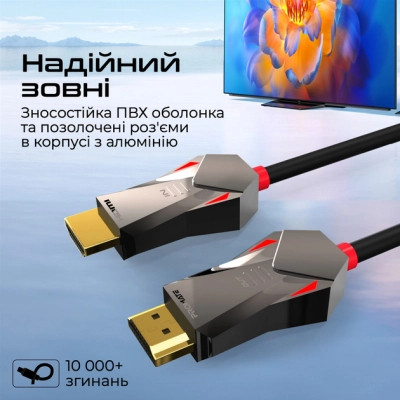 Кабель мультимедийный HDMI to HDMI 15.0m v.2.0 prolink4k60-15m Promate (prolink4k60-15m) Винница - изображение 8