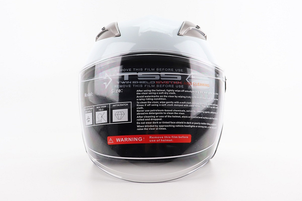 Шолом відкритий+відкидні окуляри BLD-708 S (55-56см), БІЛИЙ глянець Киев - изображение 4