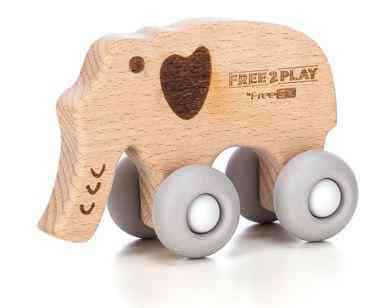 Деревянная игрушка FreeON слоник на силиконовых колесах Киев