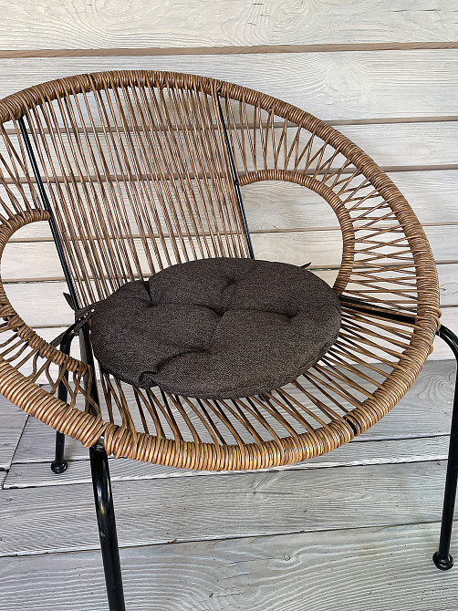 Подушка для стільців (38x38х5 см) кругла Decorator Мальмо колір коричневий 84-042 Київ - фото 3