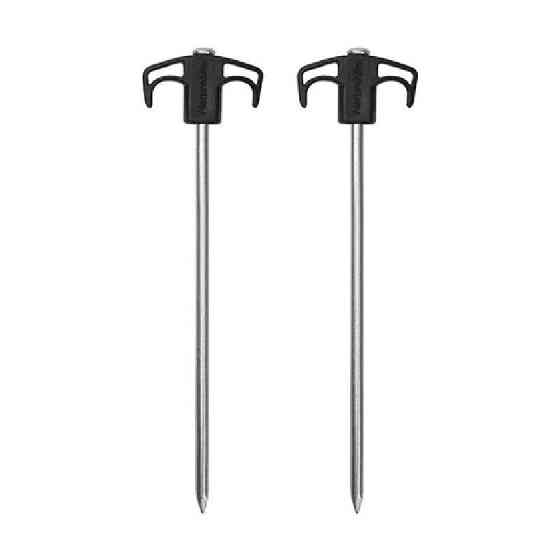 Кілки металеві Naturehike NH21YW133, 25 см, чорні 2 шт. Рівне