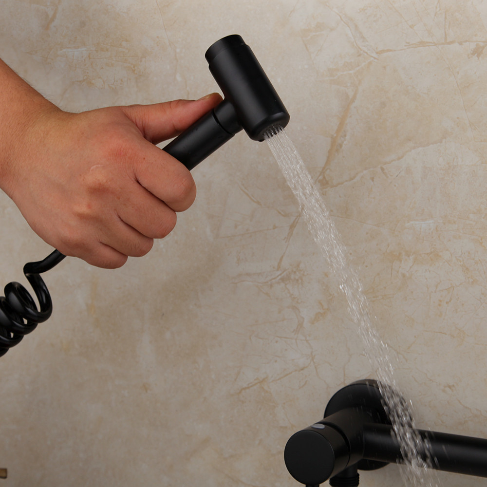 Гигиенический душ для унитаза латунный WanFan смеситель для биде со шлангом Черный Каменец-Подольский - изображение 2