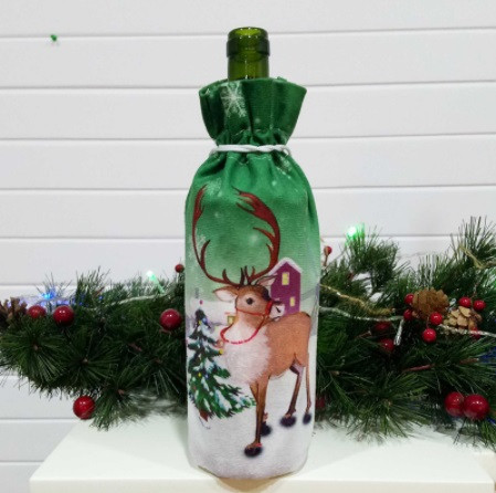 Новорічний чохол на пляшку Олень 25 на 13 см різнобарвний Київ - фото 4