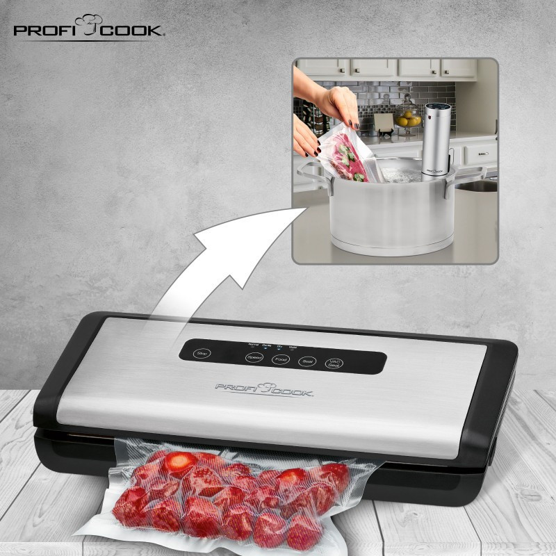 Вакуумный упаковщик мощность всасывания 12 л/мин с 18 пакетами Profi Cook PC-VK (1146) 120 Вт Нововолынск - изображение 6