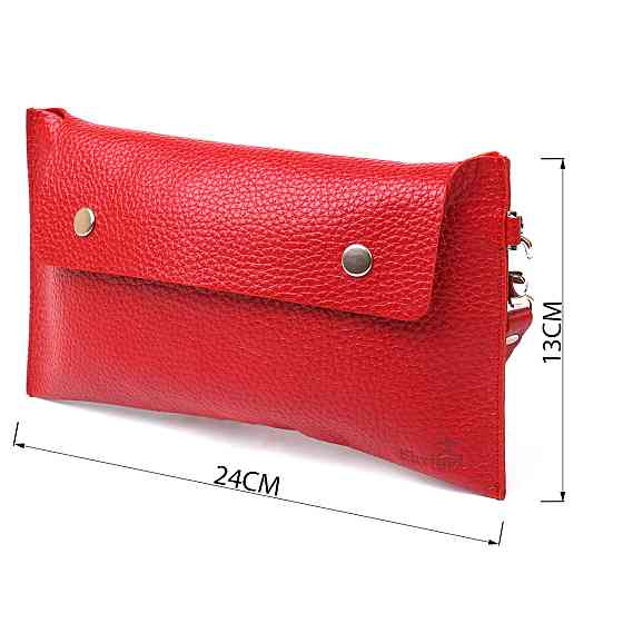 Кожаная женская тревел-косметичка Shvigel 16417 Красный Киев