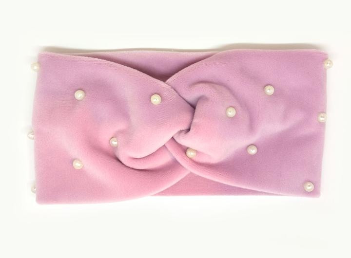 Пов'язка для дівчинки велюрова рожева Київ - фото 1