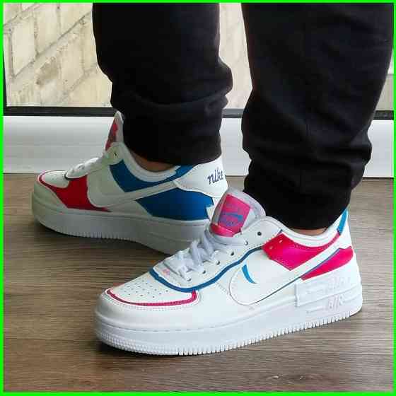 Кроссовки Nike Force Белые Женские Цветн Кожаные Форсы Найк (размеры: 36,37,38,39,40,41) Видео Обзор Днепр