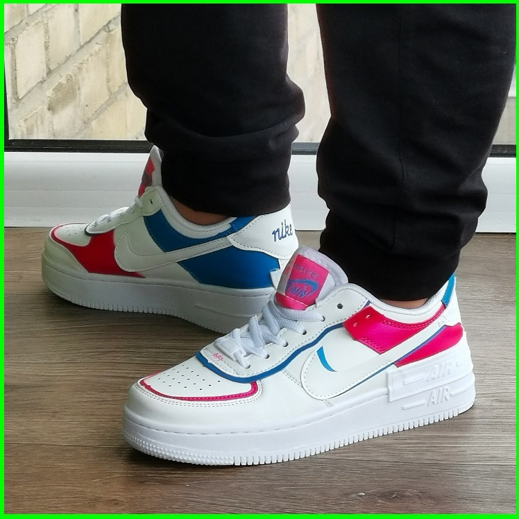 Кроссовки Nike Force Белые Женские Цветн Кожаные Форсы Найк (размеры: 36,37,38,39,40,41) Видео Обзор Днепр - изображение 4