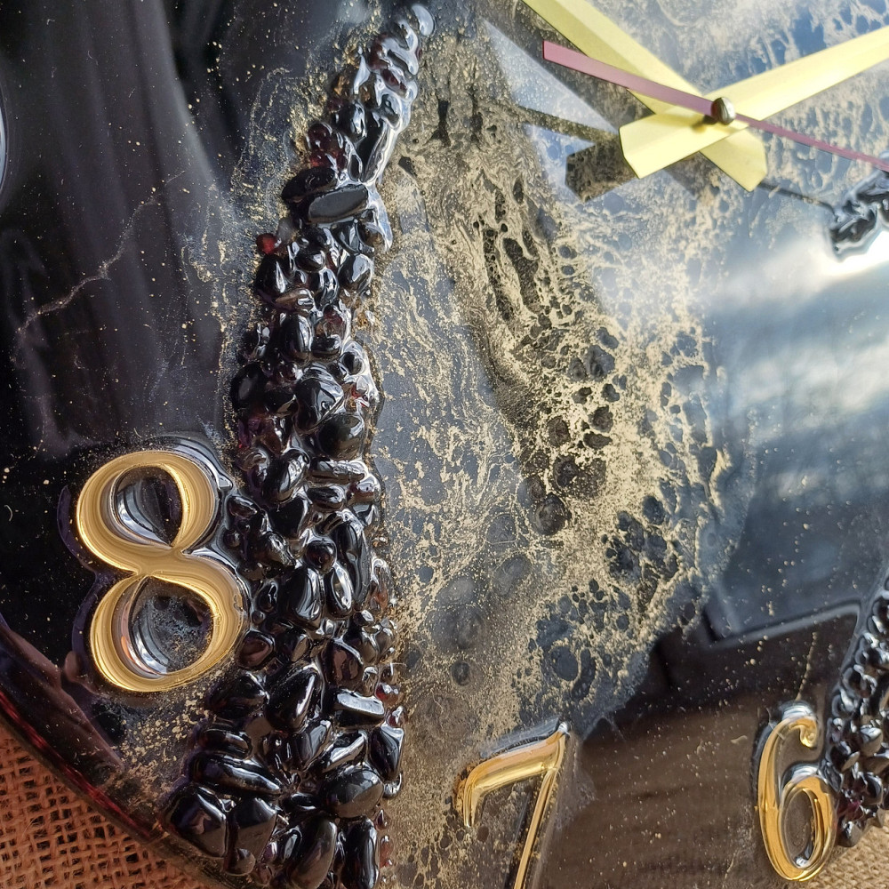 Часы настенные 40 см из эпоксидной смолы ручной работы Днепр - изображение 4