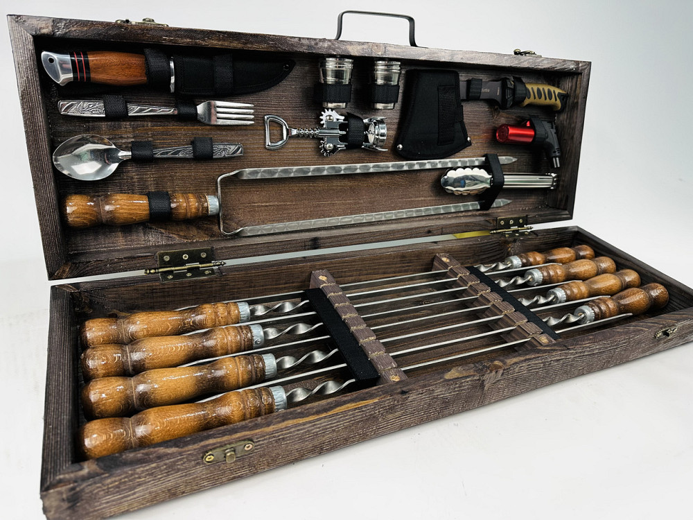 Подарунковий набір шампурів у дерев'яному кейсі ГРИЛЬ-2 HAPPY DAYS Тернопіль - фото 4