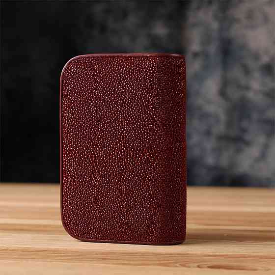 Кошелек женский STINGRAY LEATHER 18092 из натуральной кожи морского ската Бордовый Киев